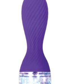 Twinkle Silicone LED Light Vibrator USB Rechargeable Waterproof Purple 4.4 Inches
