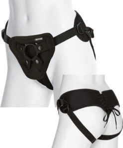 Vac-U-Lock Platinum Corset Harness with Plug - Black