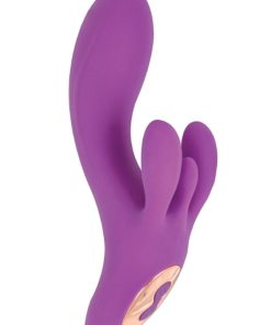 Vibes Of New York Triple Tickler Massager Rechargeable Silicone Vibrator - Purple