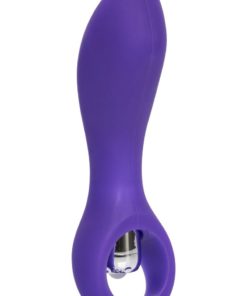 Vibrating Silicone Booty Probe Waterproof Purple