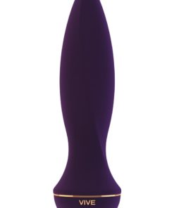 Vive Aki Silicone Rechargeable Vibrating Butt Plug -Purple
