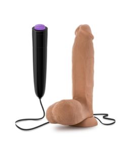 X5 Plus Vibrating Cock With Remote Control 8in - Caramel