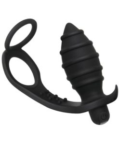 Zero Tolerance Rechargeable Silicone Cock Ring and Anal Vibrator - Black